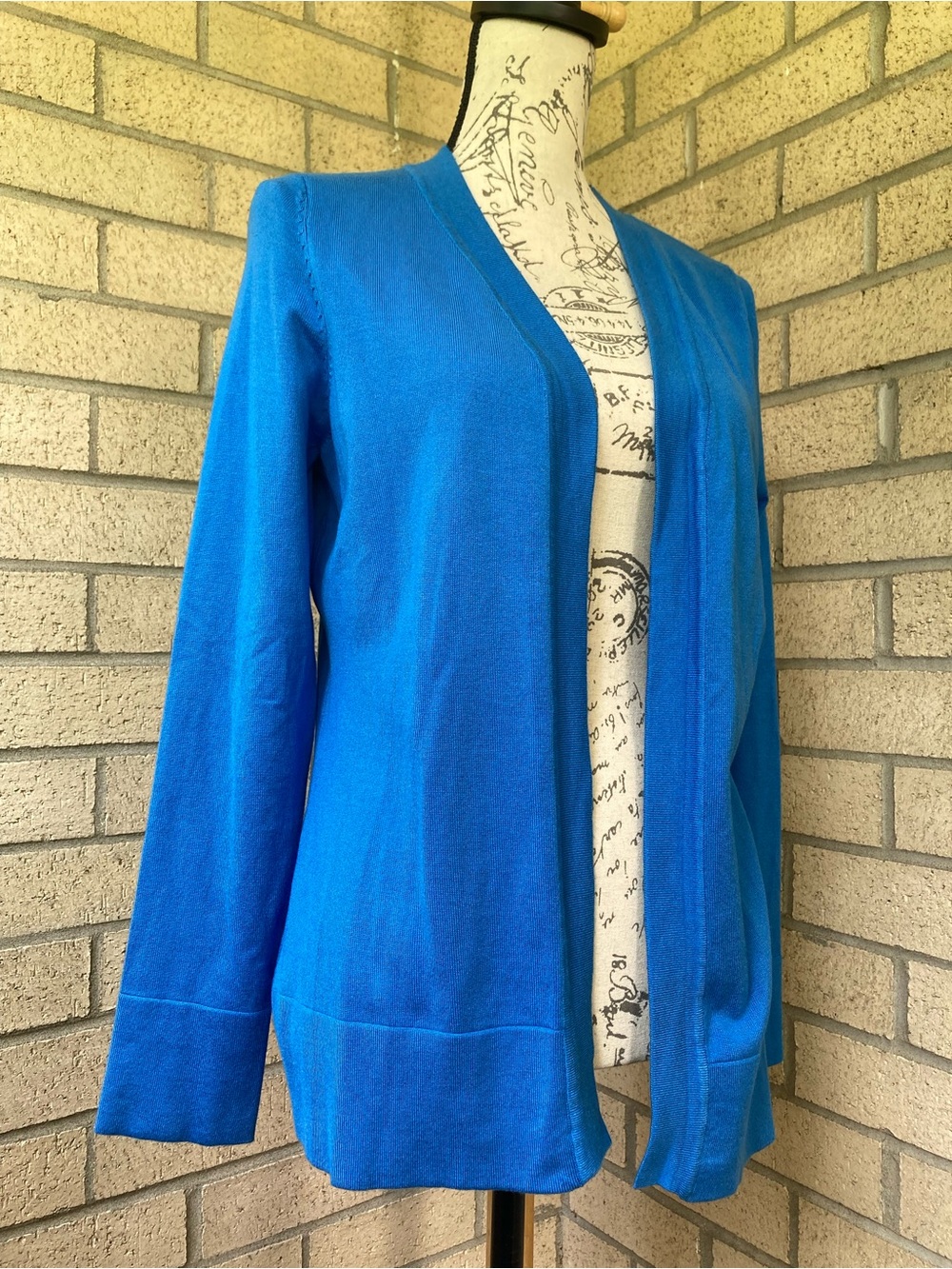 Lienridy Aqua Blue Open Front Soft Knit Cardigan